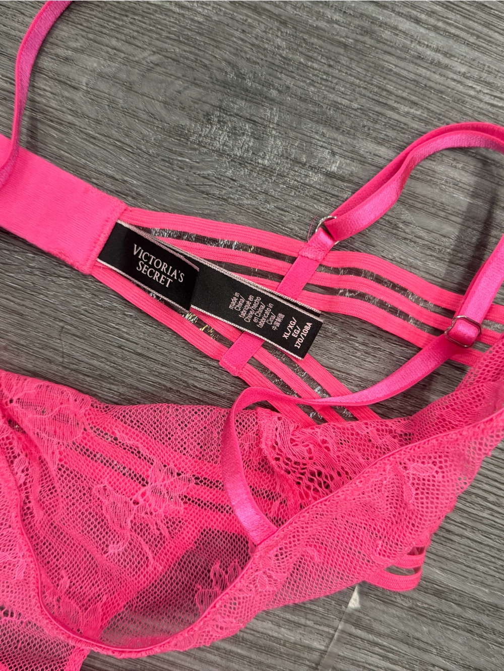 Victoria’s Secret Hot Pink Lace Cut-Out Teddy Bodysuit Size XL - Picture 3 of 4